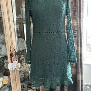Fashion Union Green Mock Neck Sheath Dress